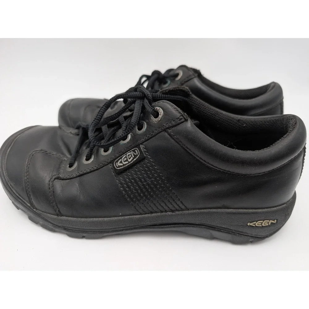 Keen Oxford Shoes Mens 9.5 Black Leather Lace Up Work Gorpcore Rugged Utility